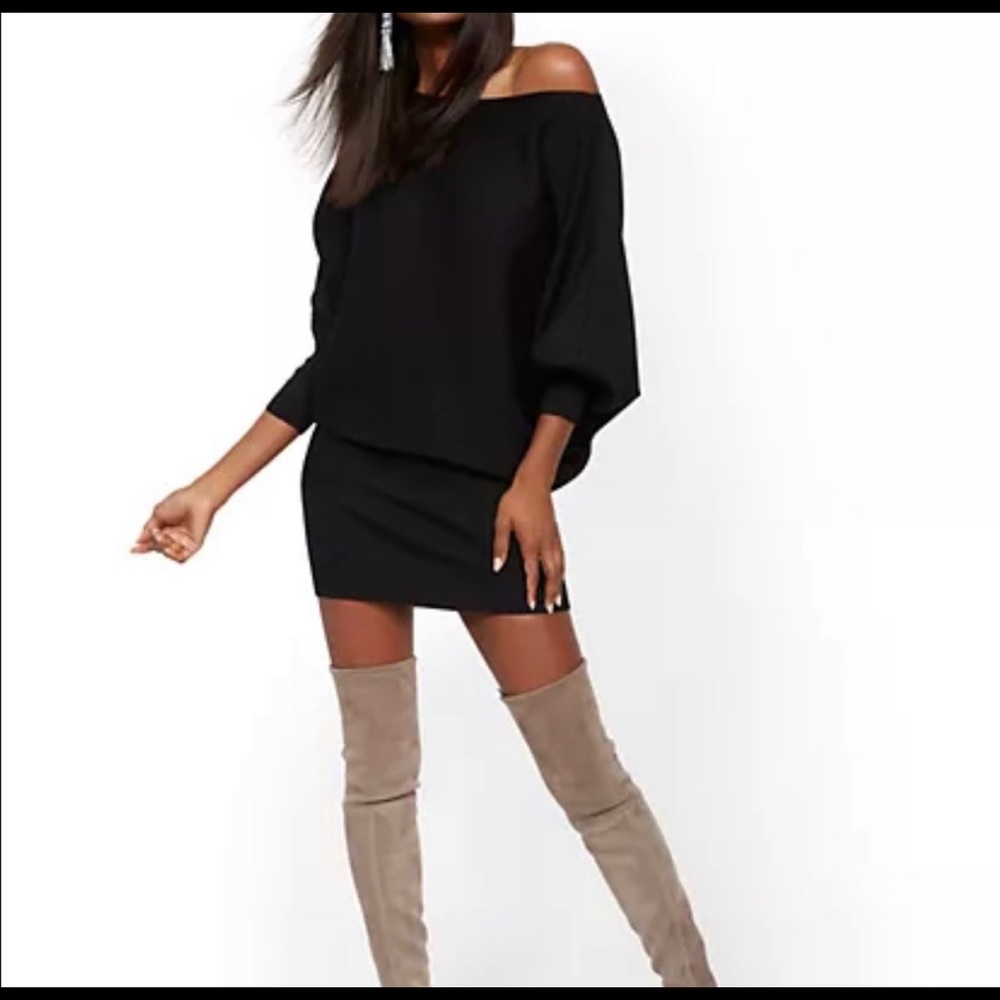 COPY - Metallic Dolman Sleeve Sweater Dress